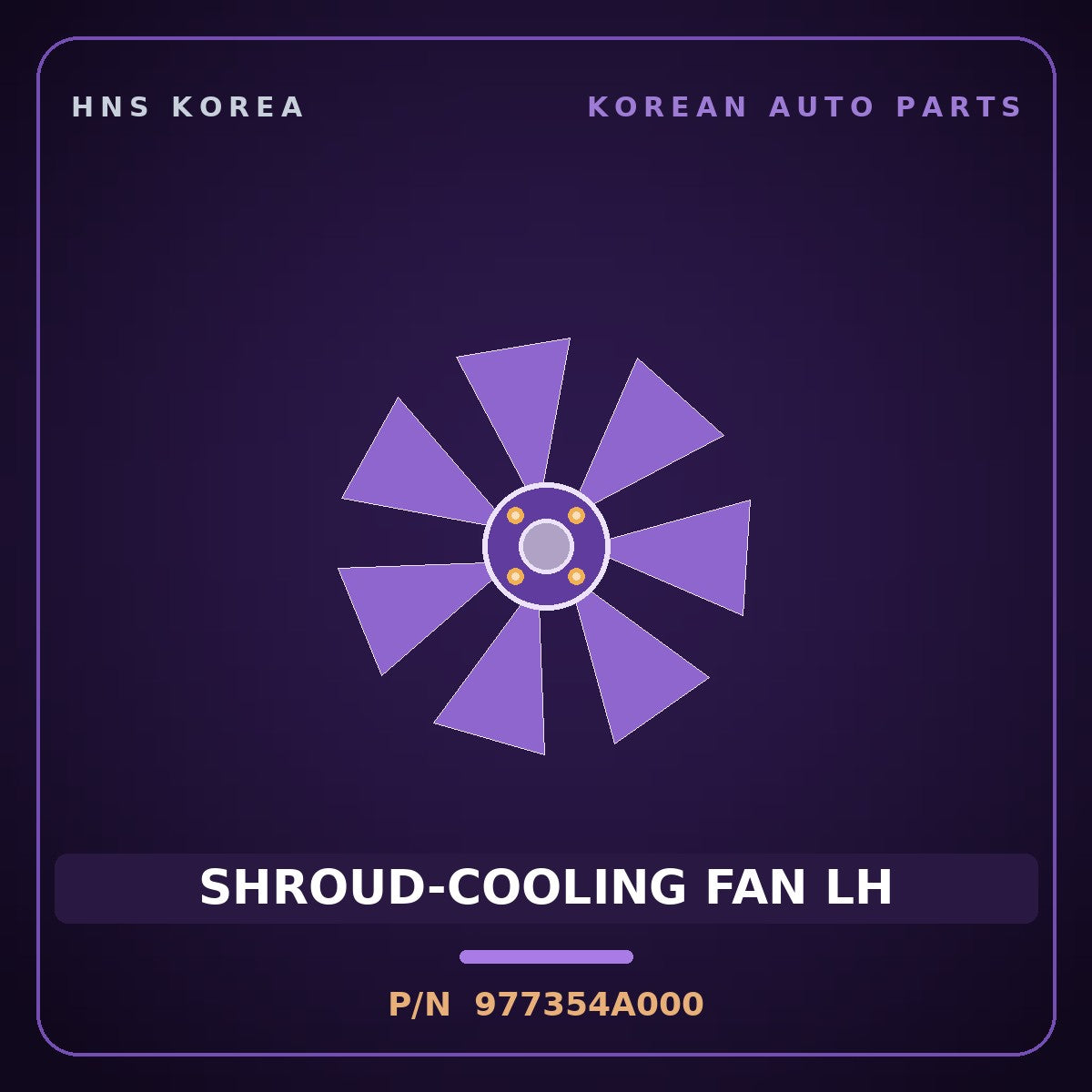 Genuine Mobis SHROUD-COOLING FAN LH 977354A000 for Grand Starex 1997 HNS Parts Korea