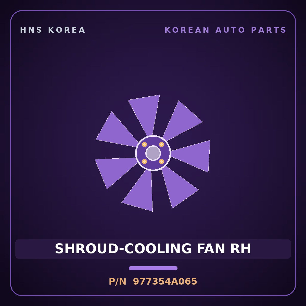 Genuine Mobis SHROUD-COOLING FAN RH 977354A065 for Starex 2004 HNS Parts Korea