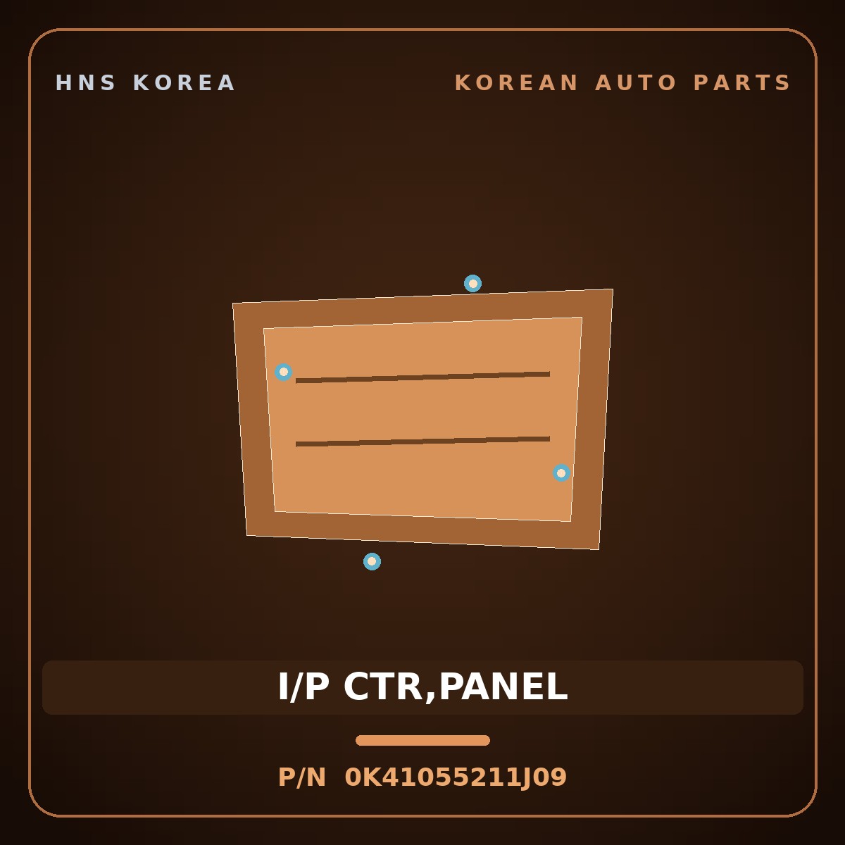 Genuine Mobis I/P CTR,PANEL 0K41055211J09 for Power Combi 1995 HNS Parts Korea