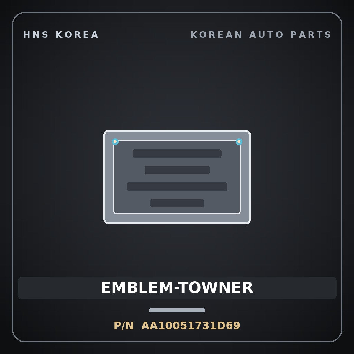 Genuine Mobis EMBLEM-TOWNER AA10051731D69 for Towner 2000 HNS Parts Korea