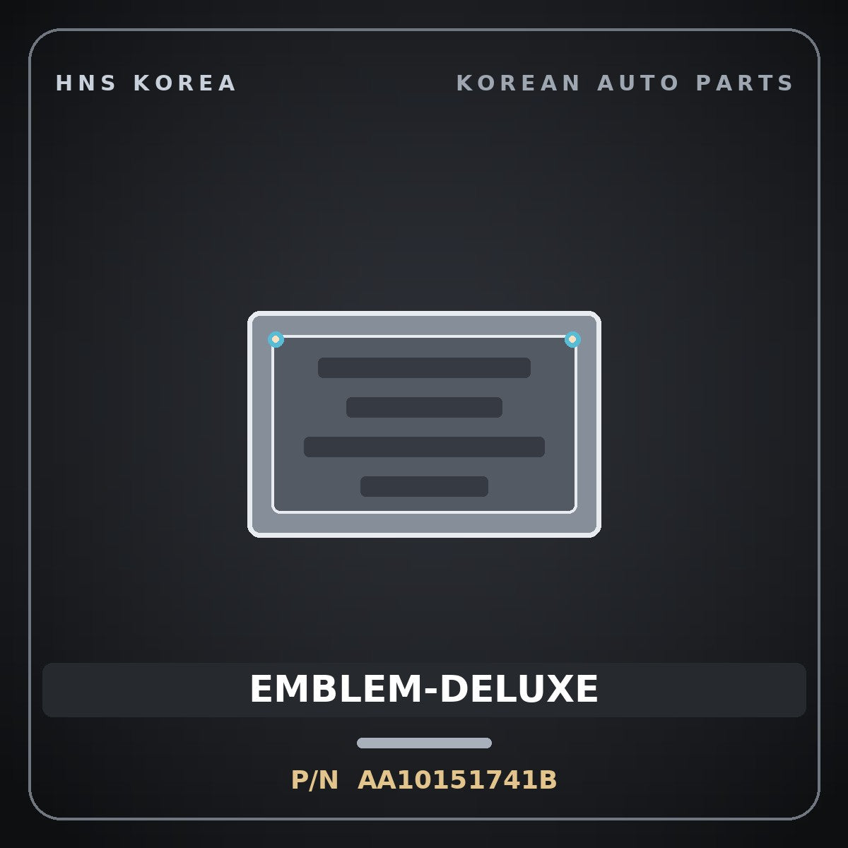 Genuine Mobis EMBLEM-DELUXE AA10151741B for Towner 2000 HNS Parts Korea