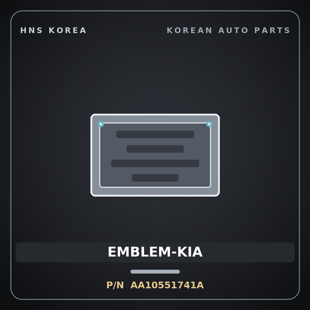 Genuine Mobis EMBLEM-KIA AA10551741A for Towner 2000 HNS Parts Korea