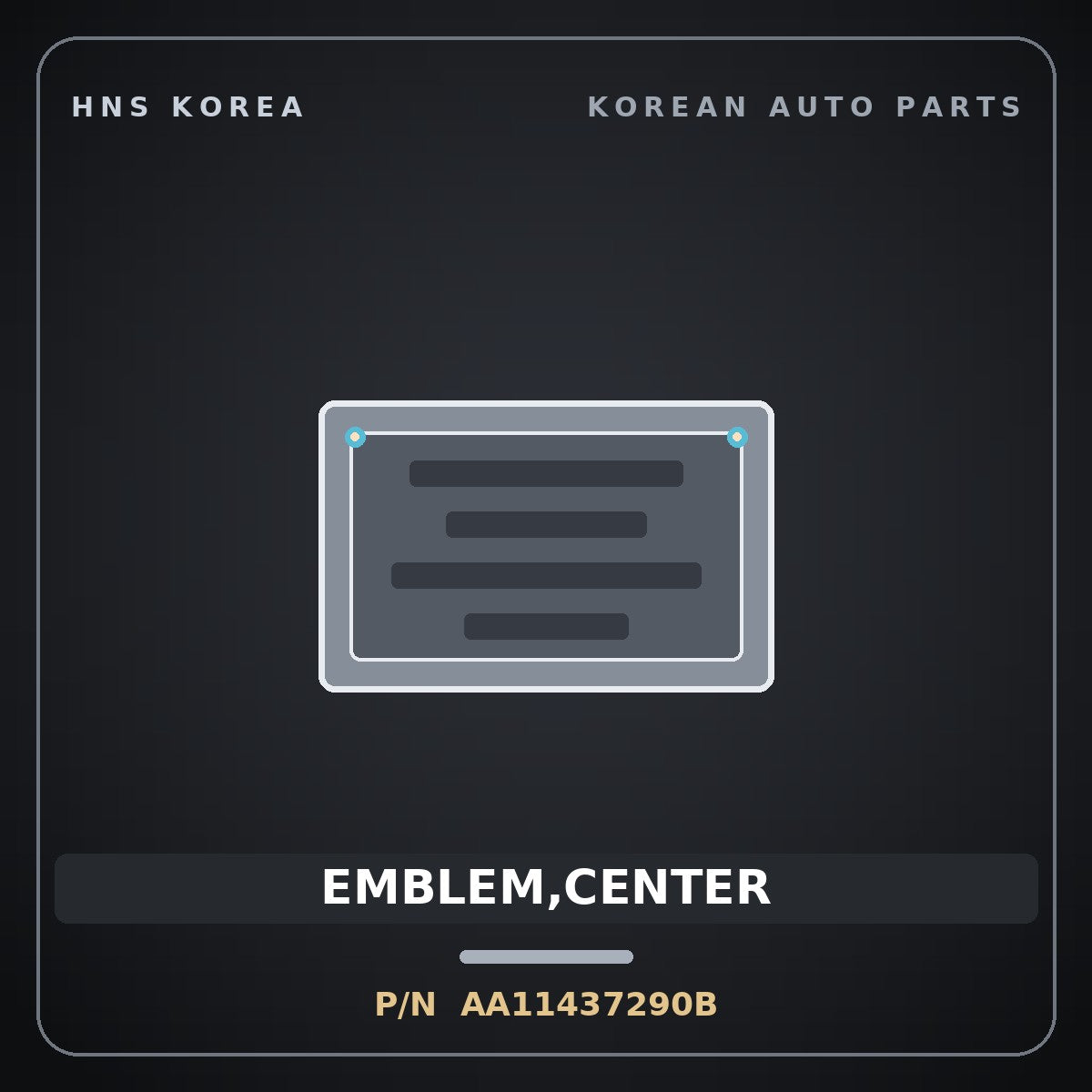 Genuine Mobis EMBLEM,CENTER AA11437290B for Towner 2000 HNS Parts Korea