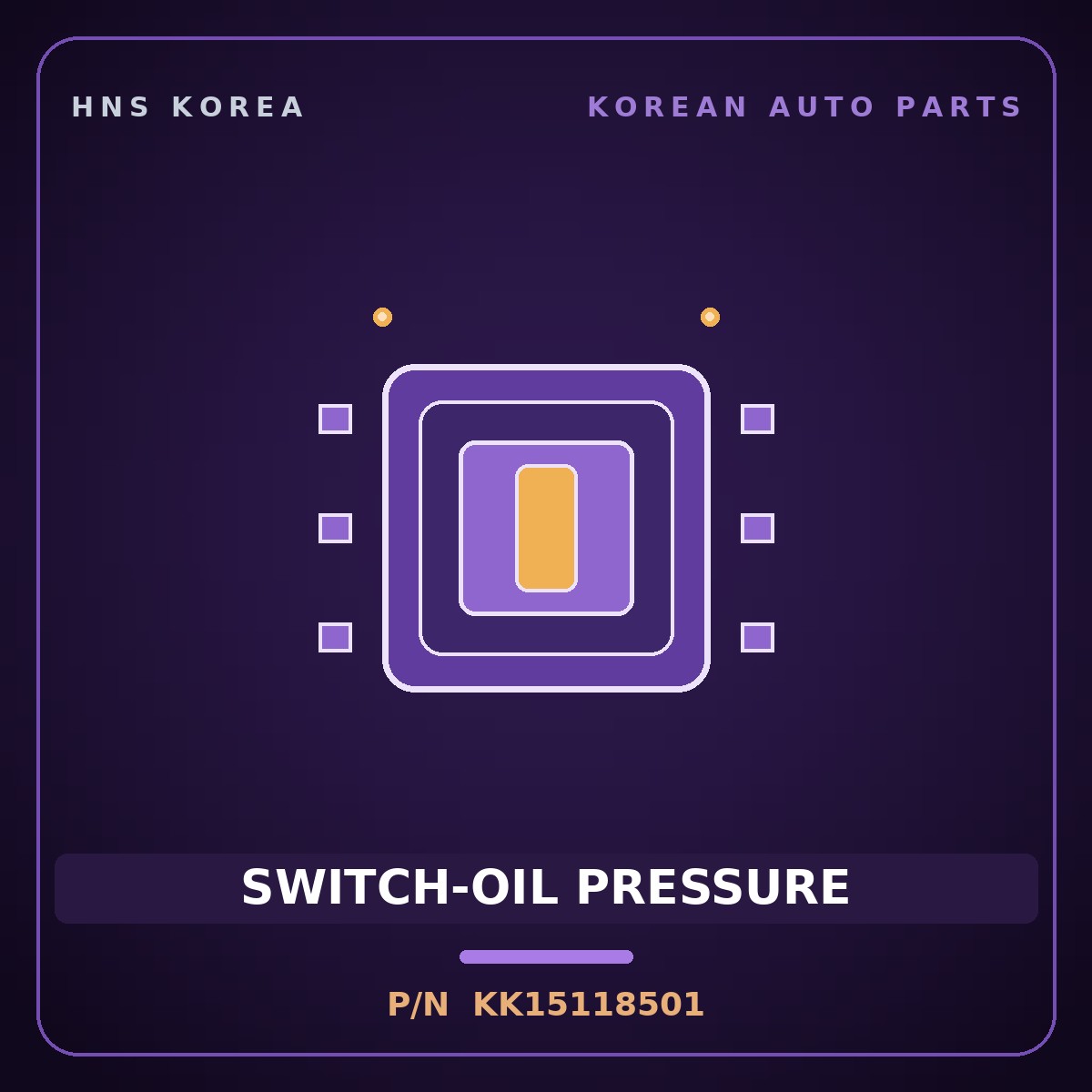 Genuine Mobis SWITCH-OIL PRESSURE KK15118501 for Ceres 1996 HNS Parts Korea