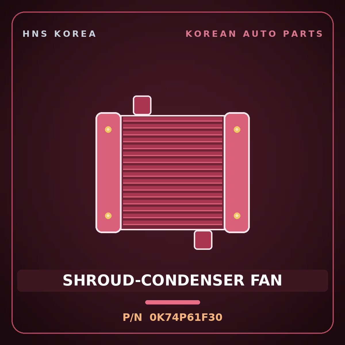 Genuine Mobis SHROUD-CONDENSER FAN 0K74P61F30 for Bongo 1996 HNS Parts Korea