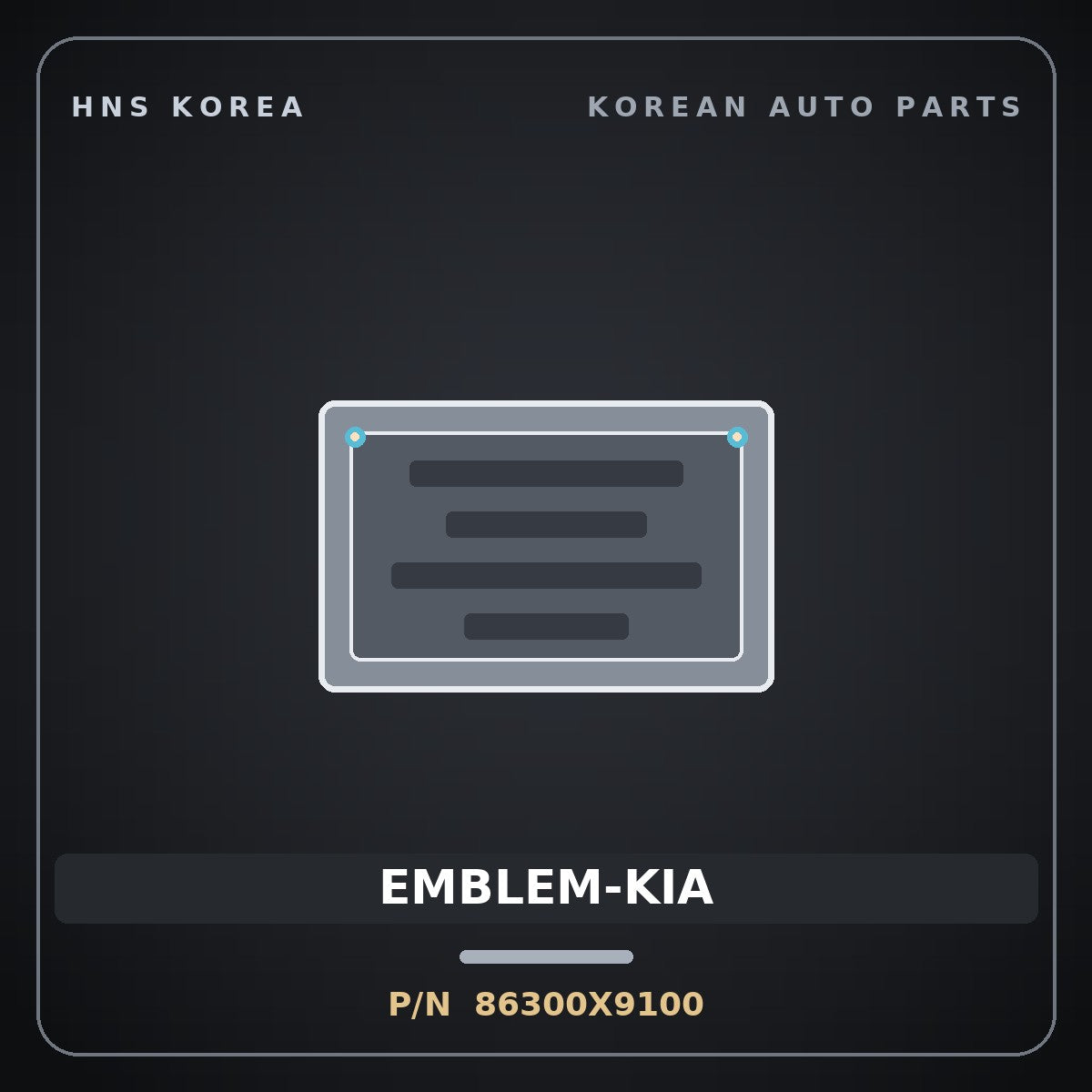 Genuine Mobis EMBLEM-KIA 86300X9100 for EV5 2025 HNS Parts Korea