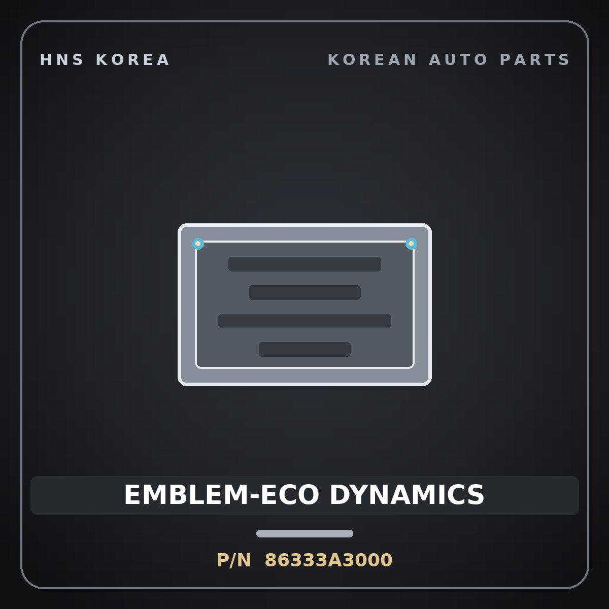 Genuine Mobis EMBLEM-ECO DYNAMICS 86333A3000 for Ray 2011 HNS Parts Korea