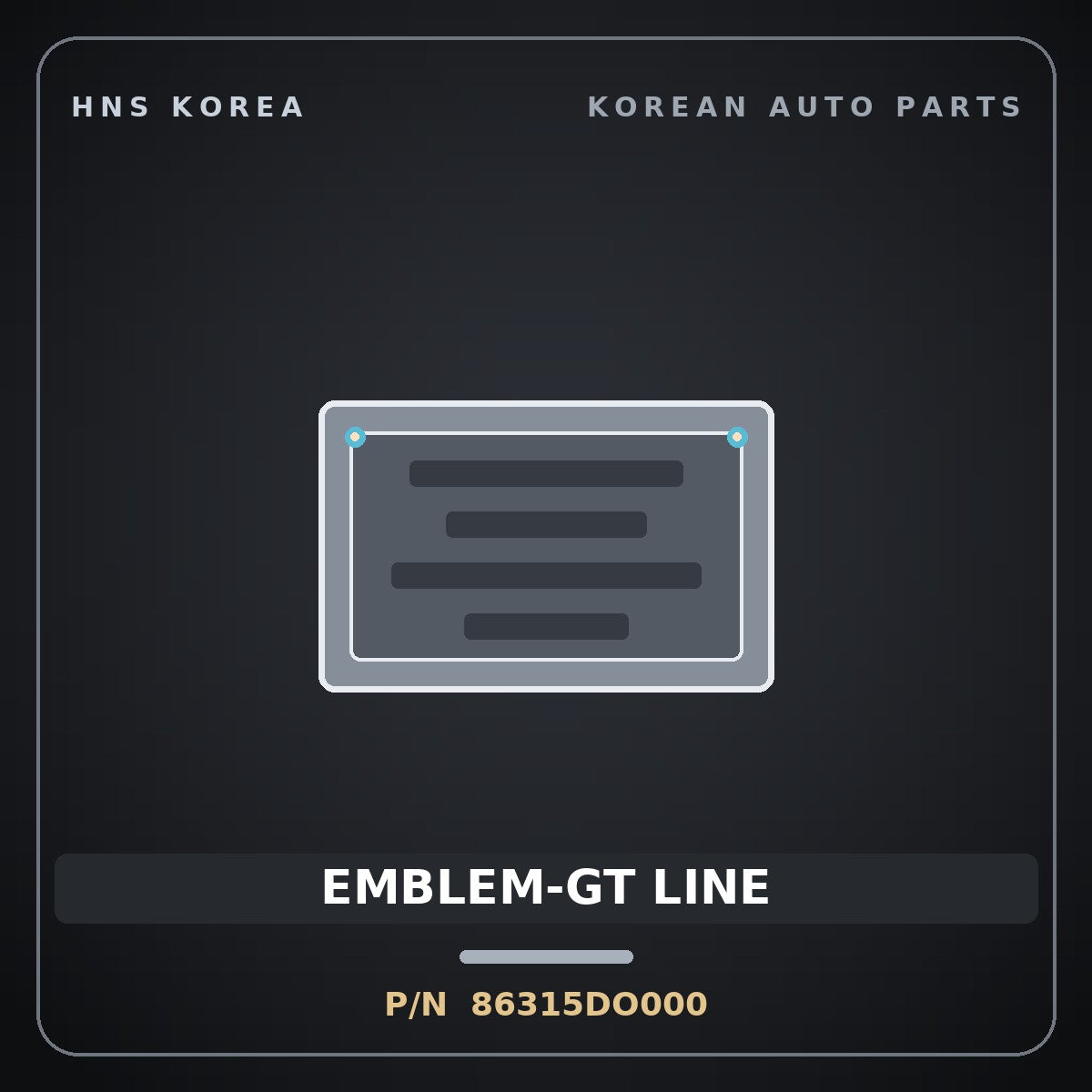 Genuine Mobis EMBLEM-GT LINE 86315DO000 for EV9 2023 HNS Parts Korea
