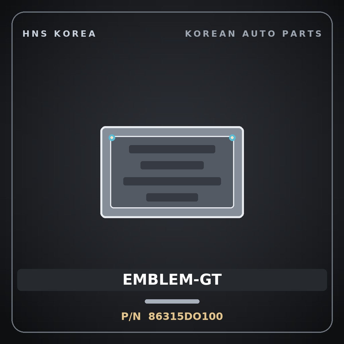 Genuine Mobis EMBLEM-GT 86315DO100 for EV9 2023 HNS Parts Korea