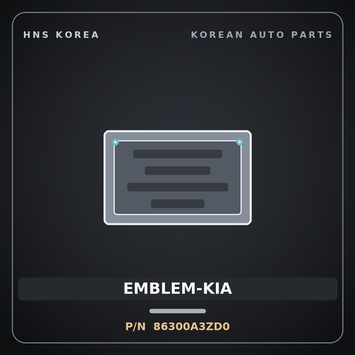 Genuine Mobis EMBLEM-KIA 86300A3ZD0 for Ray 2023 HNS Parts Korea