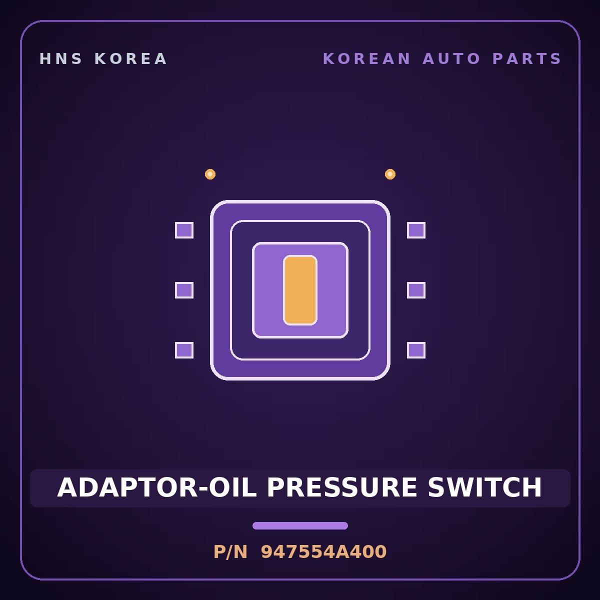 Genuine Mobis ADAPTOR-OIL PRESSURE SWITCH 947554A400 for Bongo 2002 HNS Parts Korea