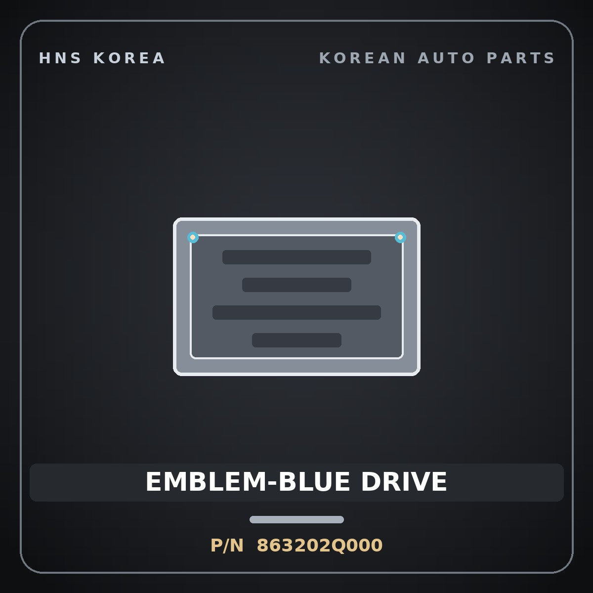 Genuine Mobis EMBLEM-BLUE DRIVE 863202Q000 for Avante 2009 HNS Parts Korea