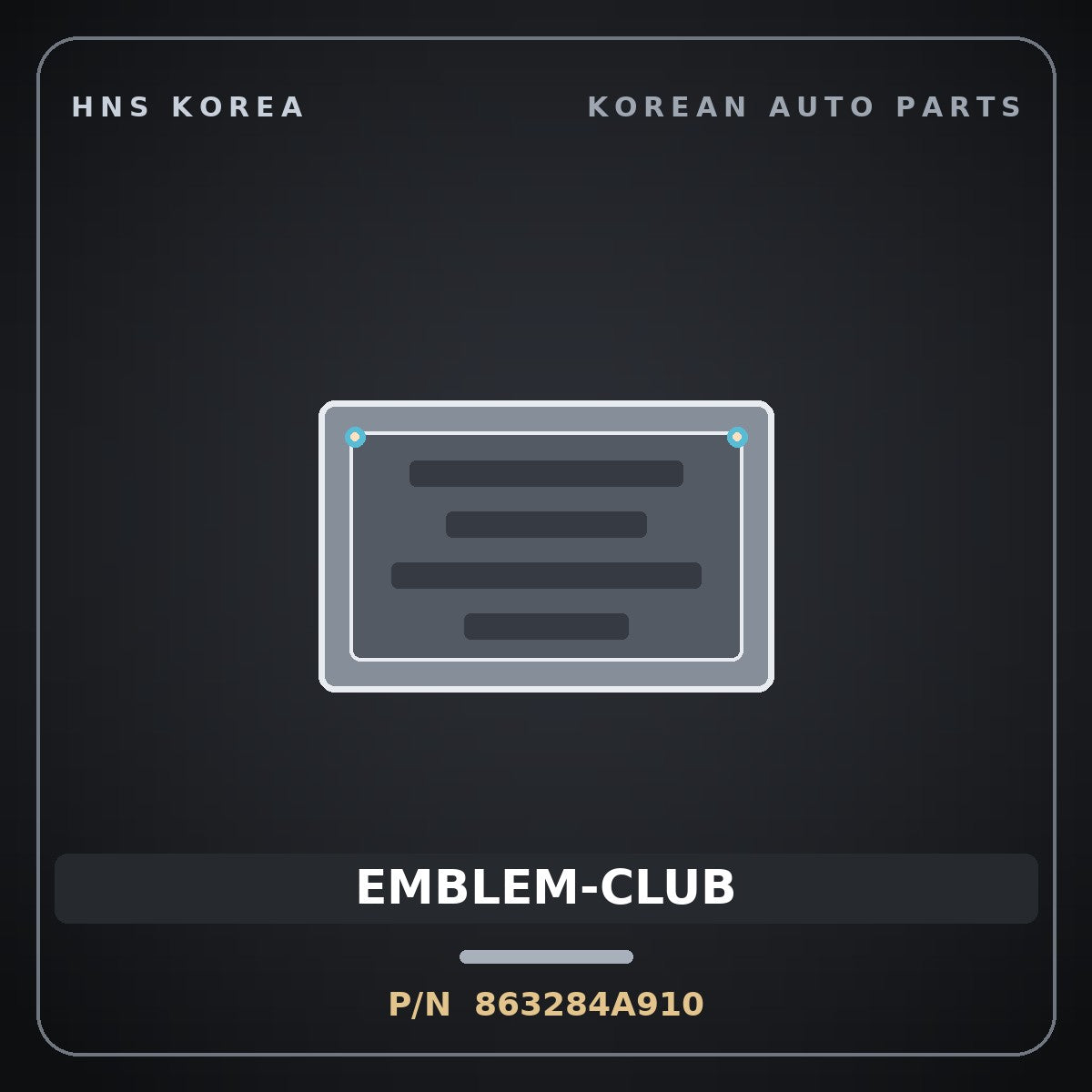 Genuine Mobis EMBLEM-CLUB 863284A910 for Starex 2004 HNS Parts Korea