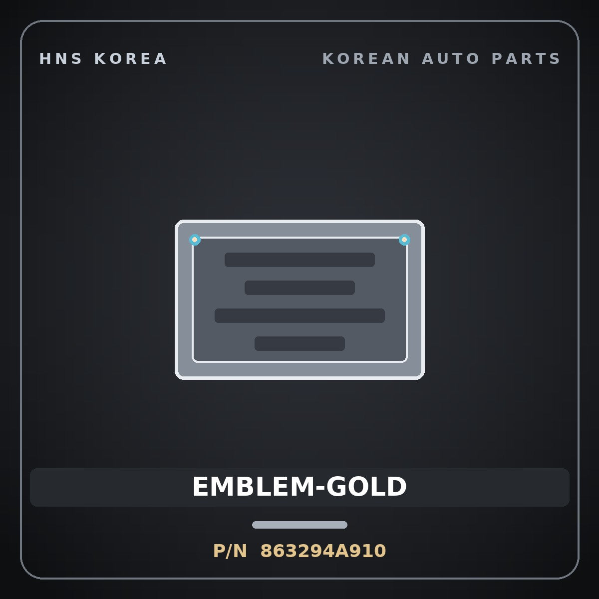 Genuine Mobis EMBLEM-GOLD 863294A910 for Starex 2004 HNS Parts Korea