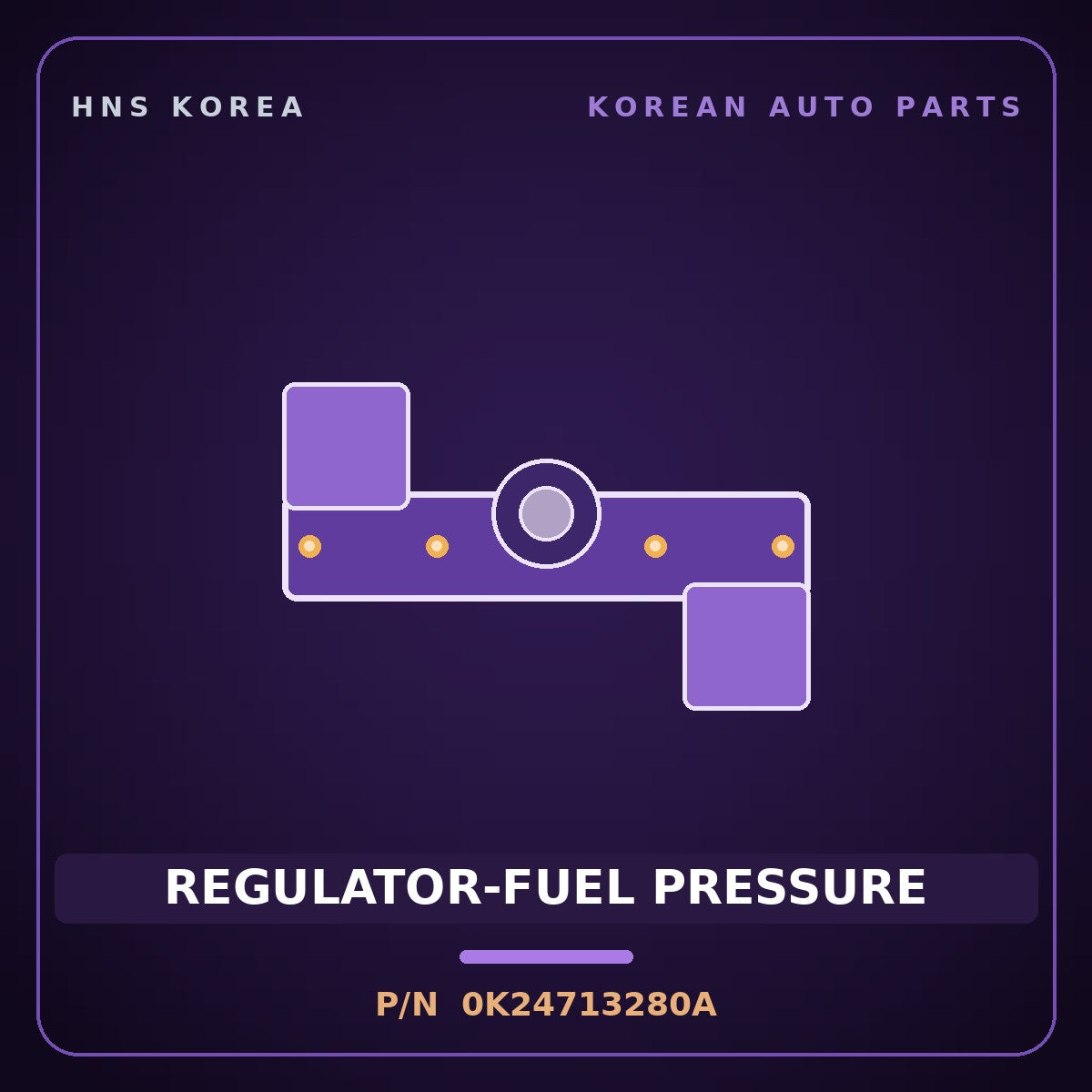 Genuine Mobis REGULATOR-FUEL PRESSURE 0K24713280A for Credos 1997 HNS Parts Korea