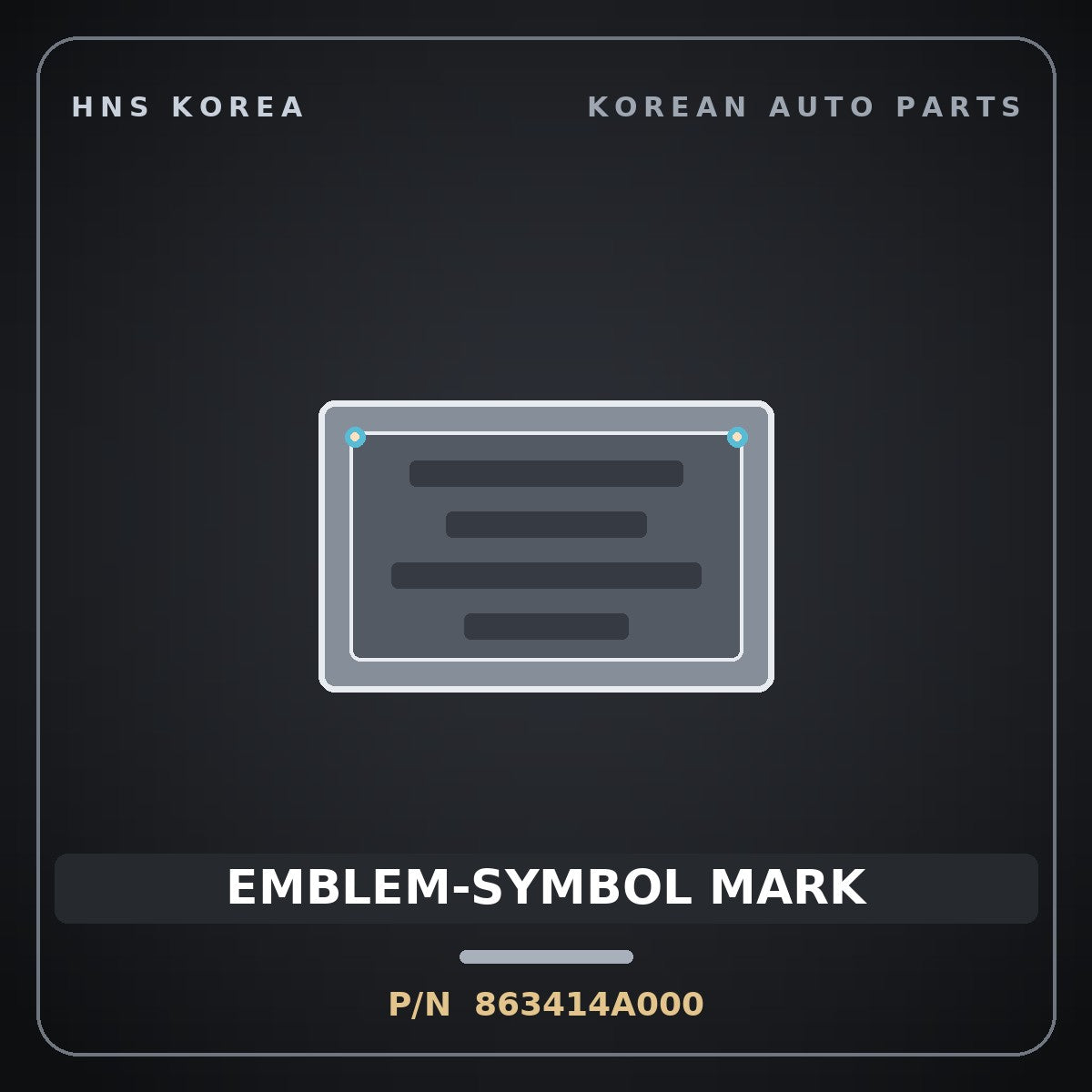 Genuine Mobis EMBLEM-SYMBOL MARK 863414A000 for Grand Starex 1995 HNS Parts Korea