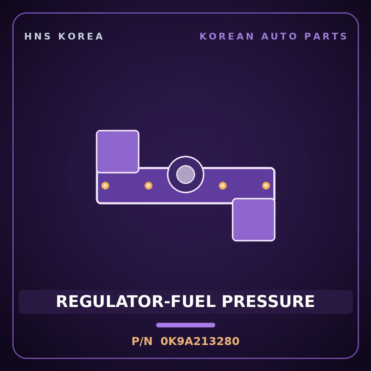 Genuine Mobis REGULATOR-FUEL PRESSURE 0K9A213280 for Credos 1997 HNS Parts Korea