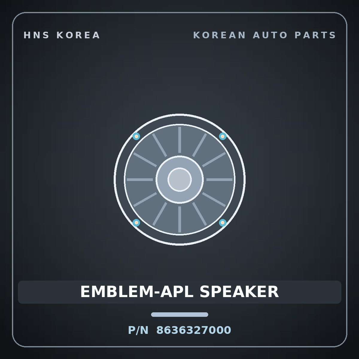 Genuine Mobis EMBLEM-APL SPEAKER 8636327000 for Grand Starex 1997 HNS Parts Korea