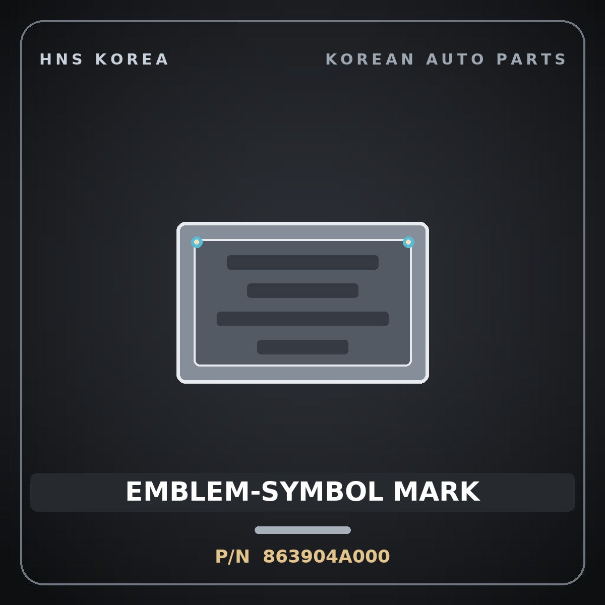 Genuine Mobis EMBLEM-SYMBOL MARK 863904A000 for Grand Starex 1997 HNS Parts Korea