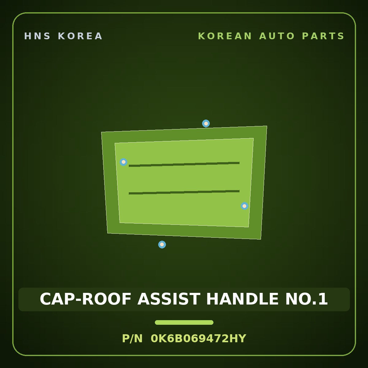 Genuine Mobis CAP-ROOF ASSIST HANDLE NO.1 0K6B069472HY for Bongo 1996 HNS Parts Korea