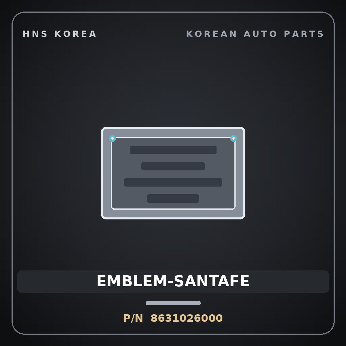 Genuine Mobis EMBLEM-SANTAFE 8631026000 for Santa Fe 2000 HNS Parts Korea