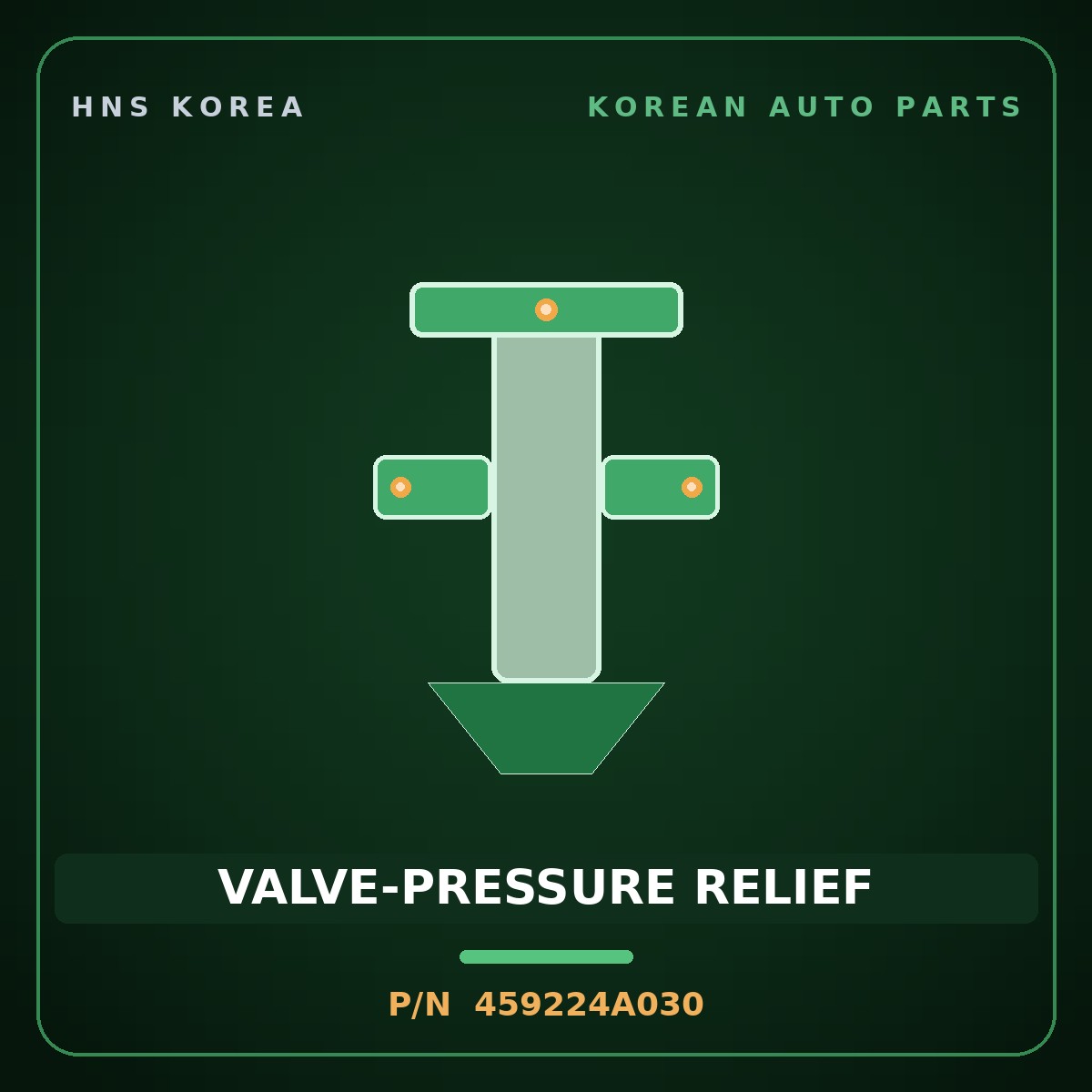 Genuine Mobis VALVE-PRESSURE RELIEF 459224A030 for Grand Starex 1997 HNS Parts Korea
