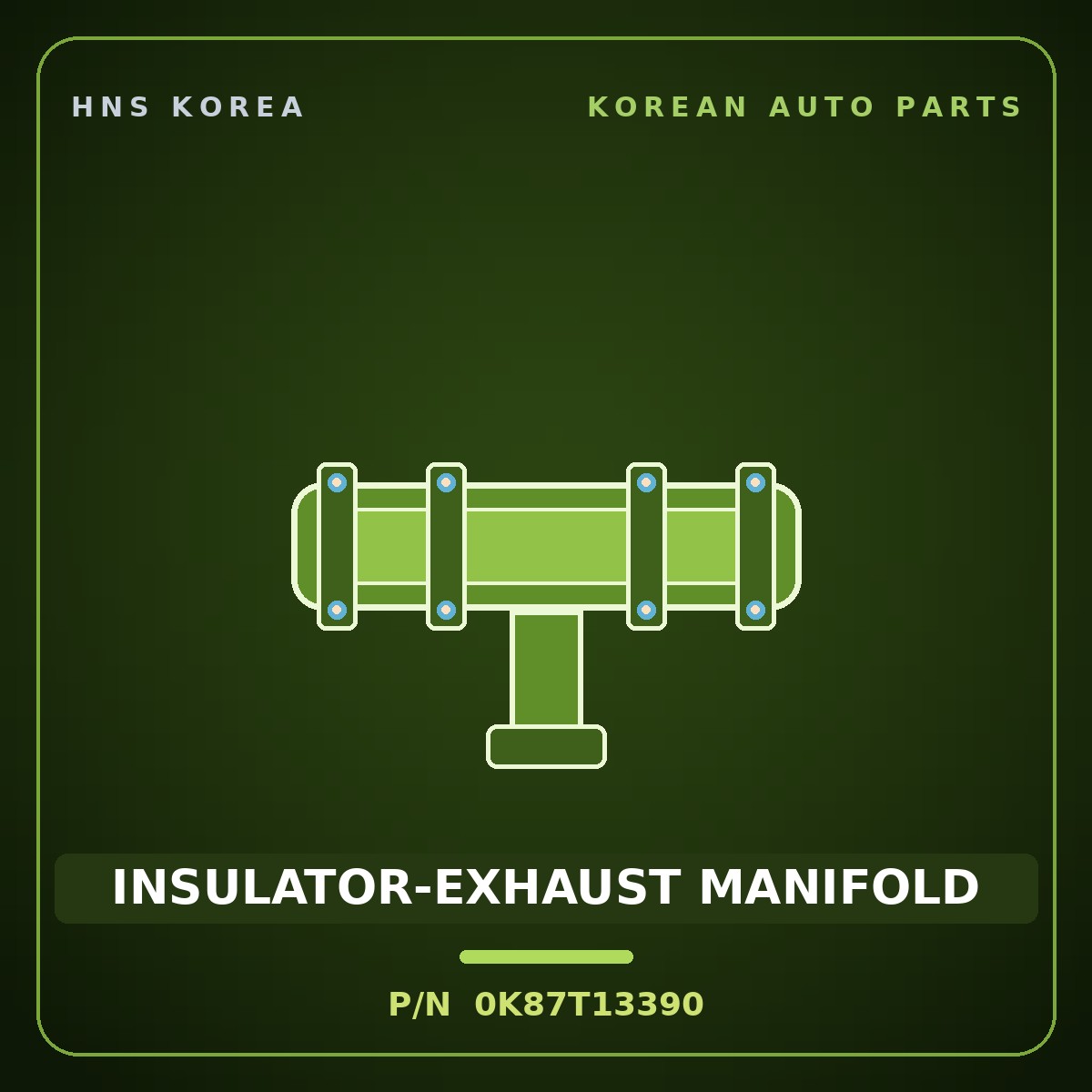 Genuine Mobis INSULATOR-EXHAUST MANIFOLD 0K87T13390 for 5-Ton Truck 1995 HNS Parts Korea