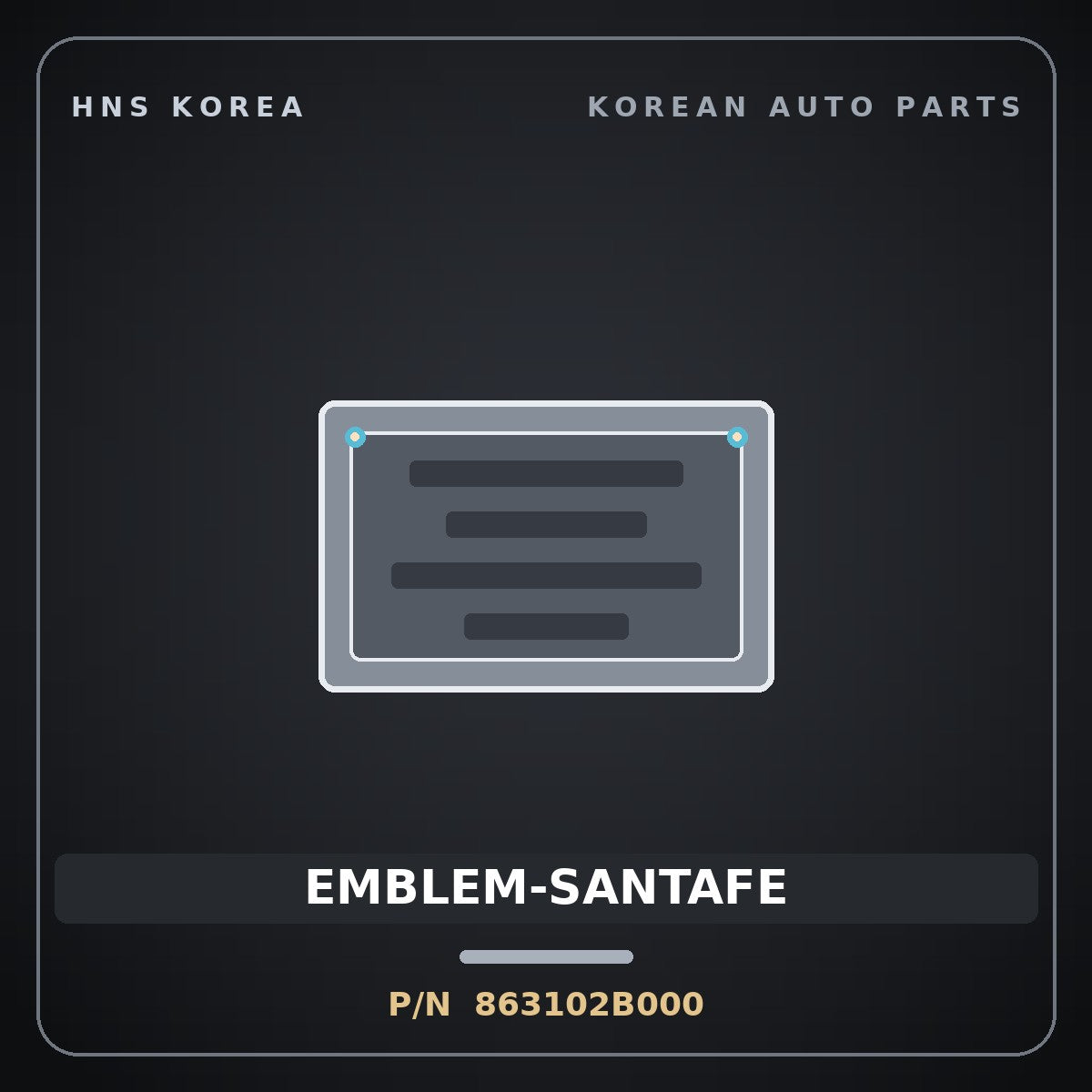 Genuine Mobis EMBLEM-SANTAFE 863102B000 for Santa Fe 2006 HNS Parts Korea