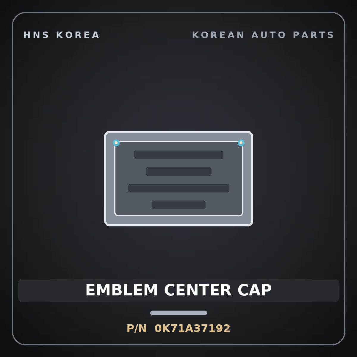 Genuine Mobis EMBLEM CENTER CAP 0K71A37192 for Bongo 1996 HNS Parts Korea