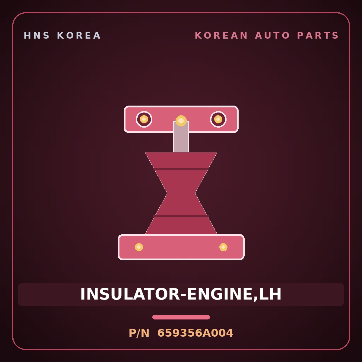 Genuine Mobis INSULATOR-ENGINE,LH 659356A004 for 5-Ton Truck 1997 HNS Parts Korea