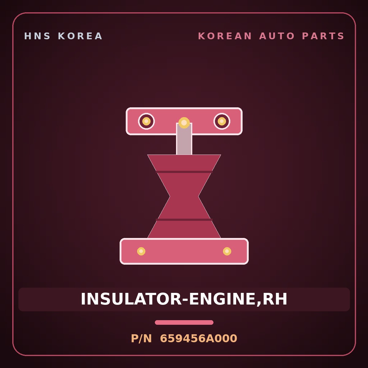 Genuine Mobis INSULATOR-ENGINE,RH 659456A000 for 5-Ton Truck 1997 HNS Parts Korea