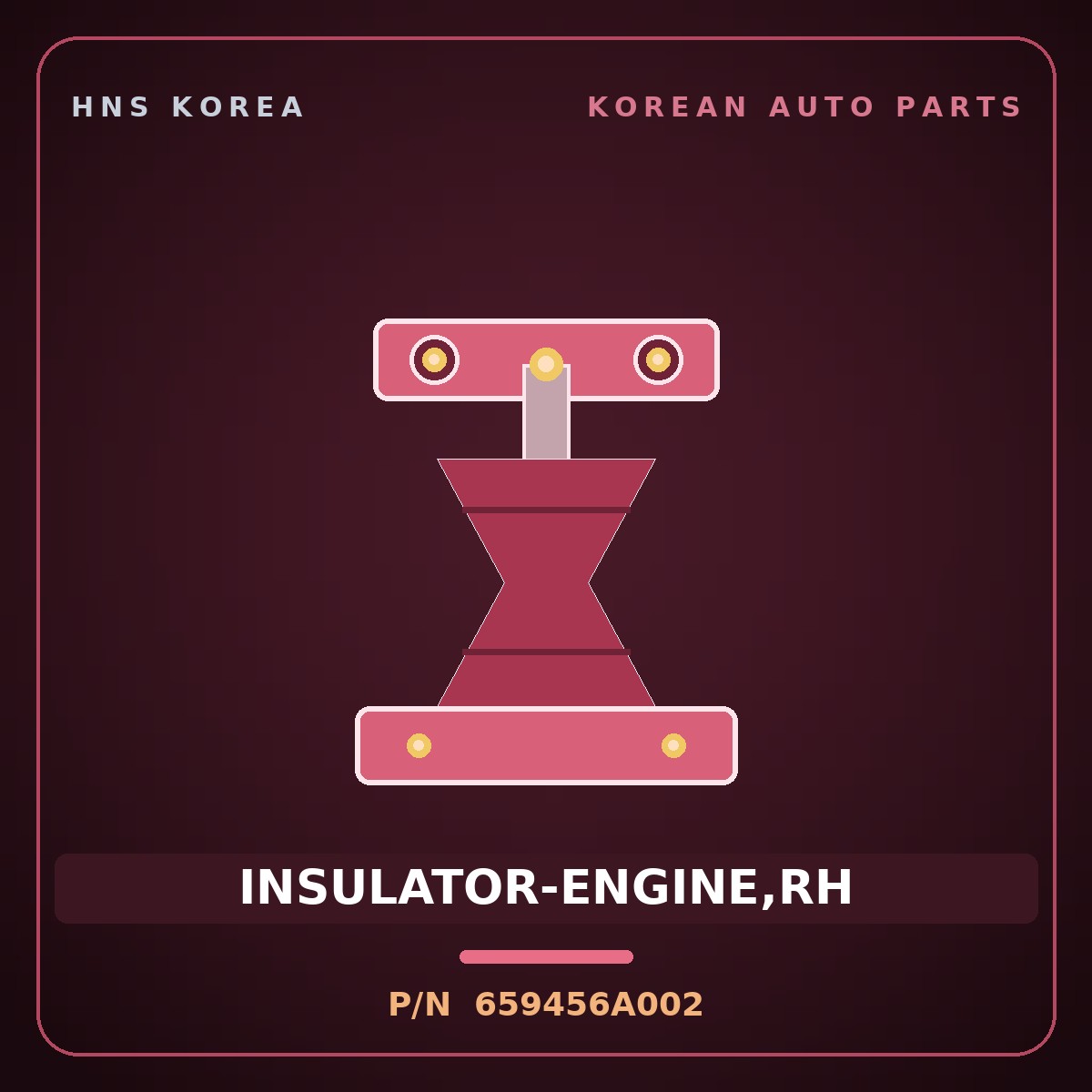 Genuine Mobis INSULATOR-ENGINE,RH 659456A002 for 5-Ton Truck 1997 HNS Parts Korea