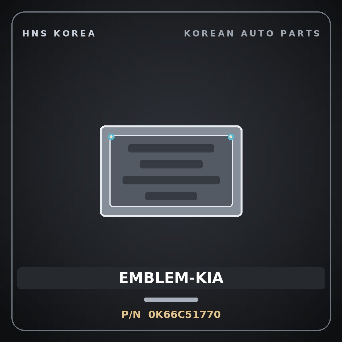 Genuine Mobis EMBLEM-KIA 0K66C51770 for Ceres 1996 HNS Parts Korea