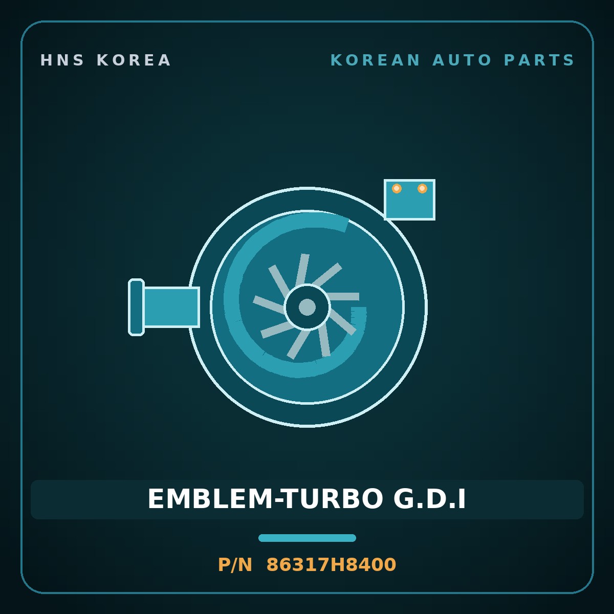 Genuine Mobis EMBLEM-TURBO G.D.I 86317H8400 for Stonic 2017 HNS Parts Korea