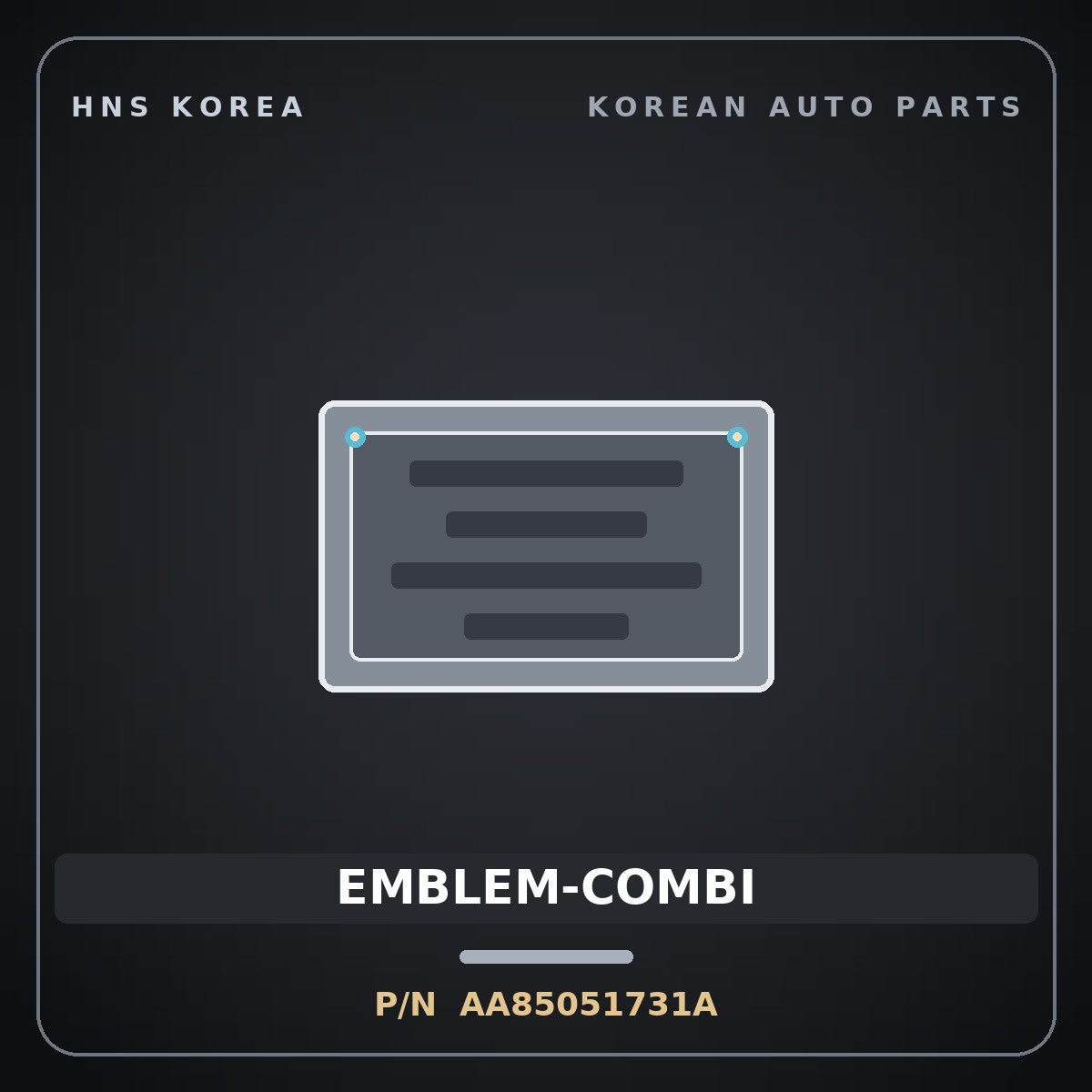 Genuine Mobis EMBLEM-COMBI AA85051731A for Power Combi 1998 HNS Parts Korea