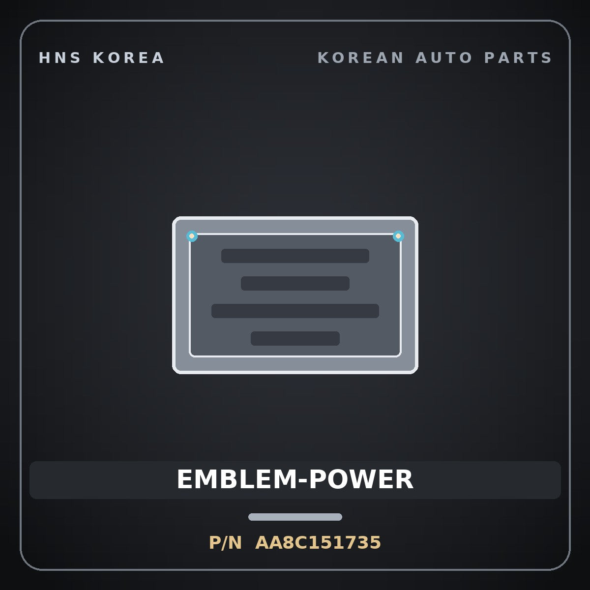 Genuine Mobis EMBLEM-POWER AA8C151735 for Power Combi 1998 HNS Parts Korea
