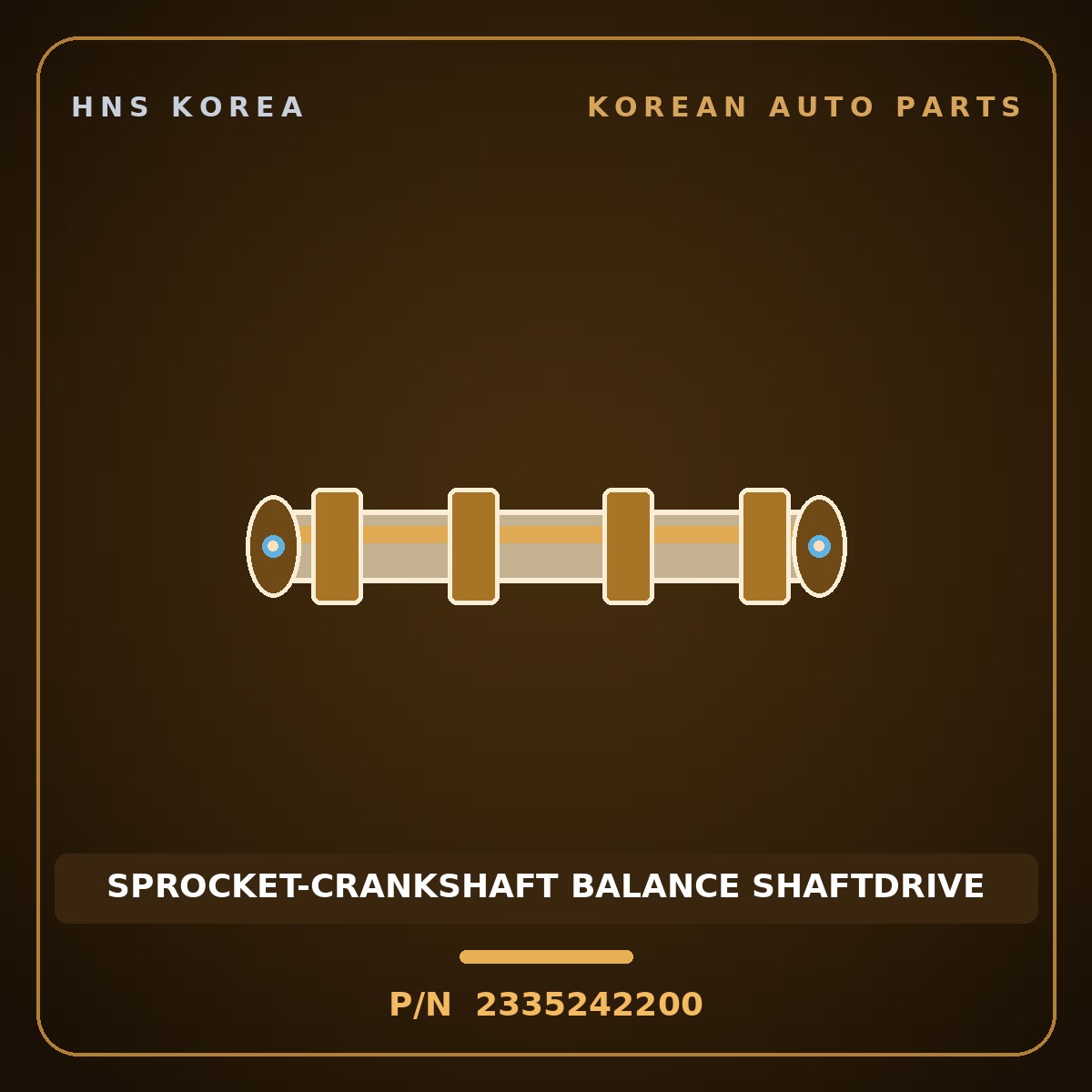Genuine Mobis SPROCKET-CRANKSHAFT BALANCE SHAFTDRIVE 2335242200 for Grace 1995 HNS Parts Korea