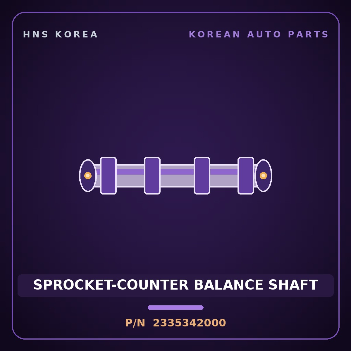 Genuine Mobis SPROCKET-COUNTER BALANCE SHAFT 2335342000 for Grace 1995 HNS Parts Korea
