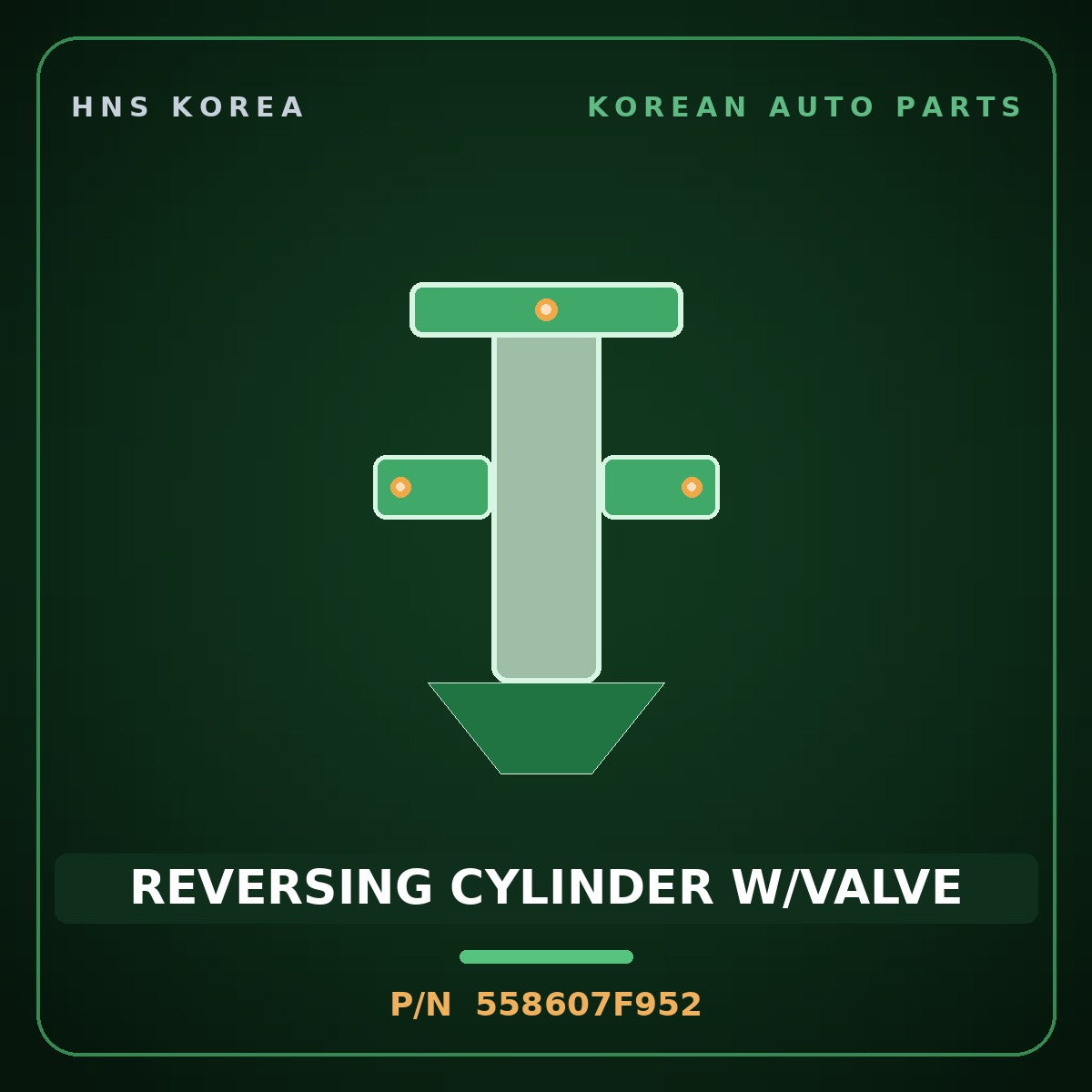 Genuine Mobis REVERSING CYLINDER W/VALVE 558607F952 for 23-Ton Truck 2000 HNS Parts Korea