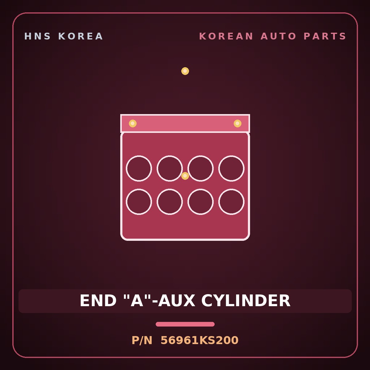 Genuine Mobis END "A"-AUX CYLINDER 56961KS200 for 23-Ton Truck 1998 HNS Parts Korea