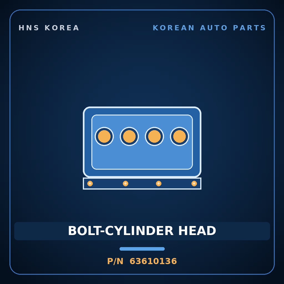 Genuine Mobis BOLT-CYLINDER HEAD 63610136 for Ceres 1996 HNS Parts Korea