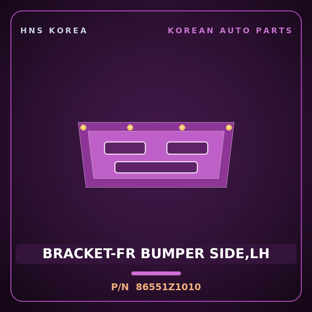 Genuine Mobis BRACKET-FR BUMPER SIDE,LH 86551Z1010 for ST1 2023 HNS Parts Korea