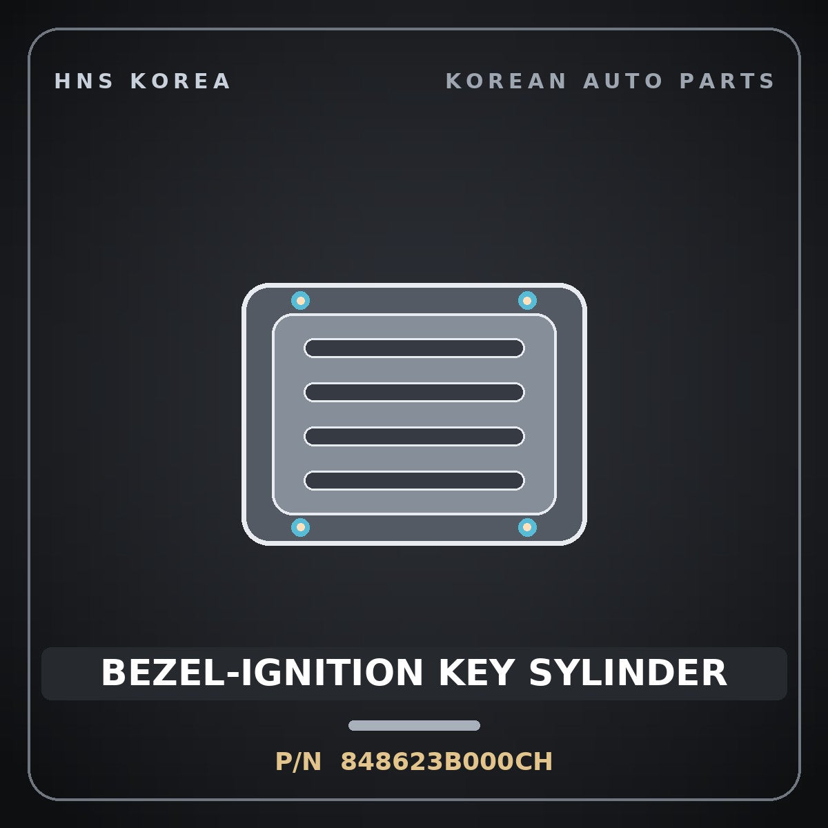 Genuine Mobis BEZEL-IGNITION KEY SYLINDER 848623B000CH for Equus 2006 HNS Parts Korea