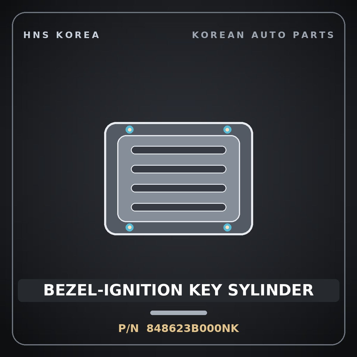 Genuine Mobis BEZEL-IGNITION KEY SYLINDER 848623B000NK for Equus 2006 HNS Parts Korea