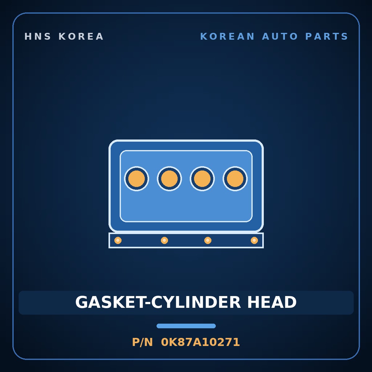 Genuine Mobis GASKET-CYLINDER HEAD 0K87A10271 for 5-Ton Truck 1997 HNS Parts Korea