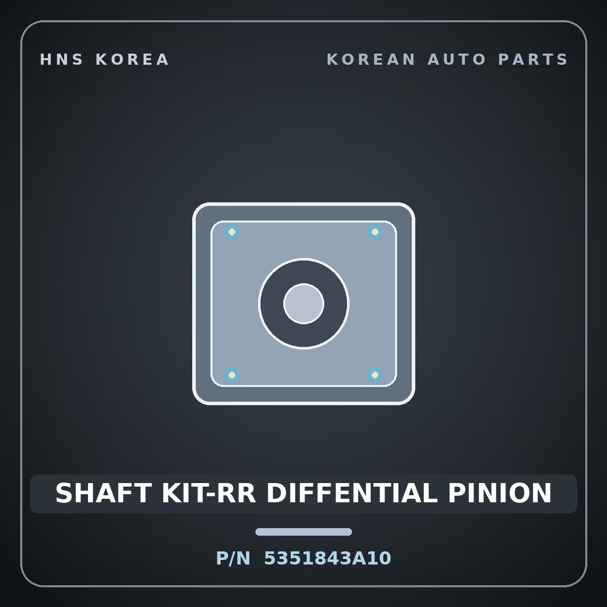 Genuine Mobis SHAFT KIT-RR DIFFENTIAL PINION 5351843A10 for Grace 1995 HNS Parts Korea