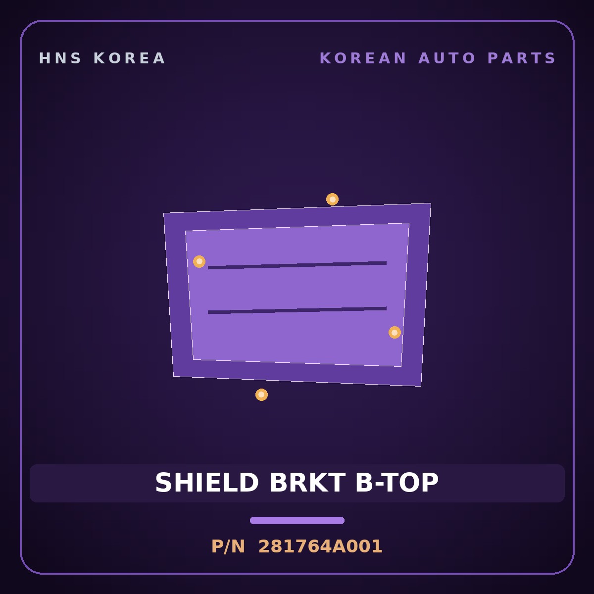 Genuine Mobis SHIELD BRKT B-TOP 281764A001 for Libero 2006 HNS Parts Korea