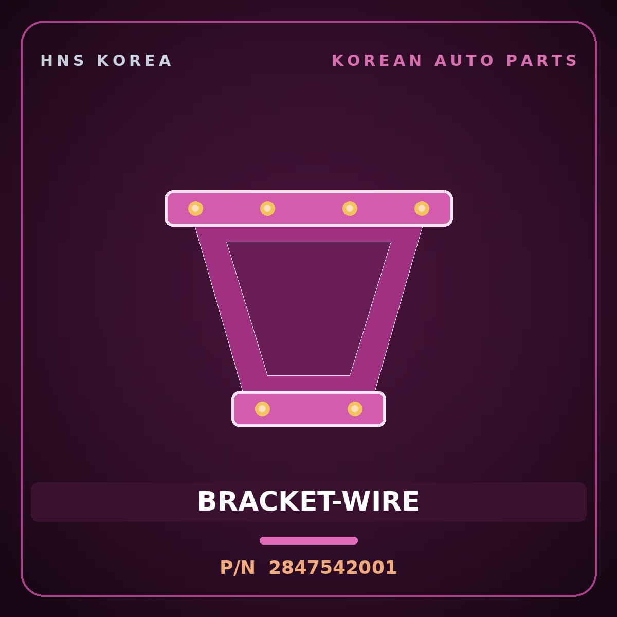 Genuine Mobis BRACKET-WIRE 2847542001 for Grand Starex 1997 HNS Parts Korea