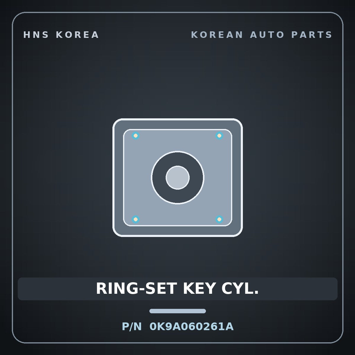 Genuine Mobis RING-SET KEY CYL. 0K9A060261A for Cerato 1997 HNS Parts Korea