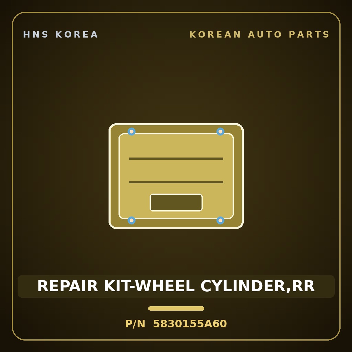 Genuine Mobis REPAIR KIT-WHEEL CYLINDER,RR 5830155A60 for 5-Ton Truck 1997 HNS Parts Korea